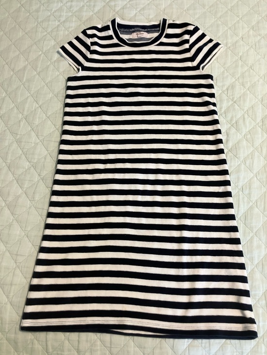 Madewell Dresses & Skirts - Madewell Navy & White Striped Short-Sleeve Mini Dress